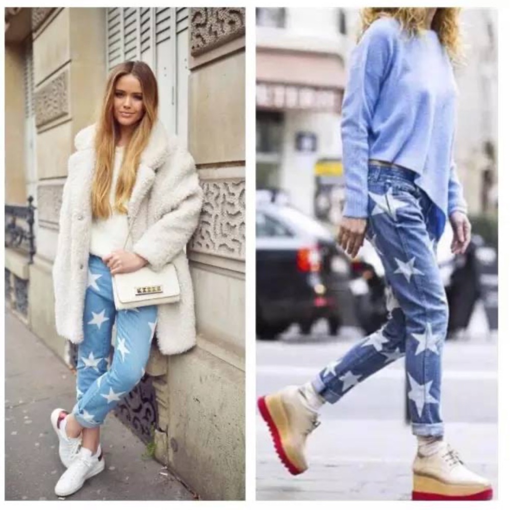 stella mccartney star print jeans